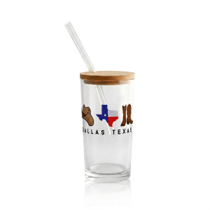 Vaso tipo lata transparente y esmerilado (16oz) - Dallas Texas