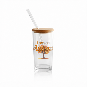 Vaso tipo lata transparente y esmerilado (16oz) - I am an autumn